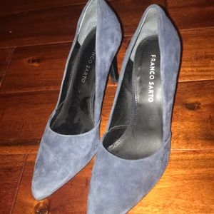 Franco sarto blue suede heels